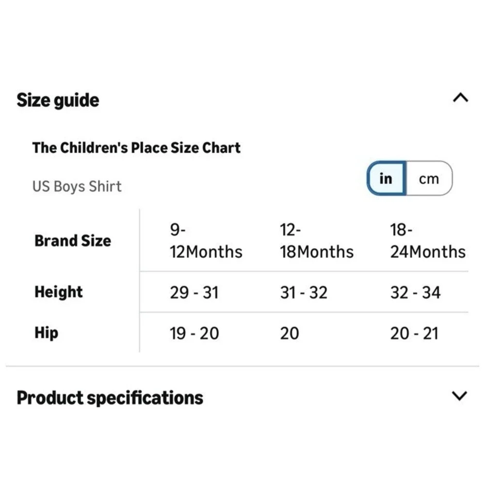 The Children's Place Toddler Poplin Short Sleeve Button Down Shirt 18-24 M/M